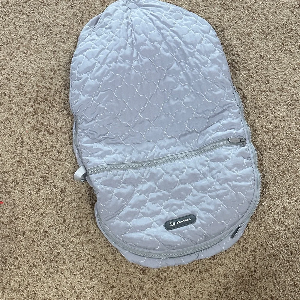 Gray & White Plush Baby Bib